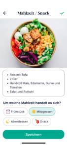 Oviva App Screen Foto-Ess-Tagebuch