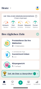 Oviva App Screen Ziele