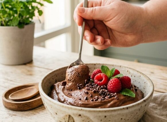 Mousse mit Beeren