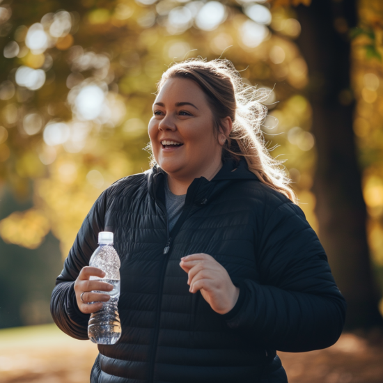 Frau joggt im Park