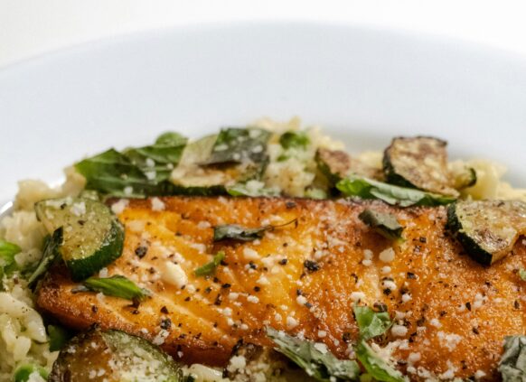 Lachs auf Risotto