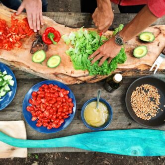 Gesundes Mittagessen kochen