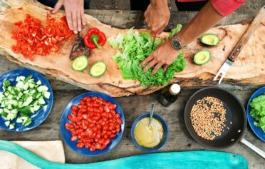 Gesundes Mittagessen kochen