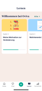 Oviva App Screen Lerninhalte