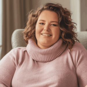 Plus Size Frau in einem Sessel