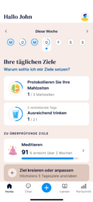 Oviva Direkt App Ziele setzen
