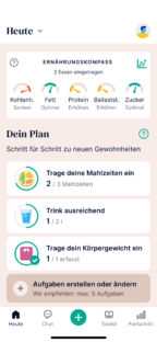 Oviva App Screen Zielsetzung