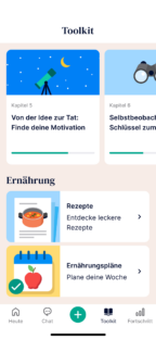 Oviva App Screen Lerninhalte