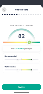 Oviva Health Score App Screen