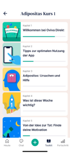 Oviva Lerninhalte App Screen