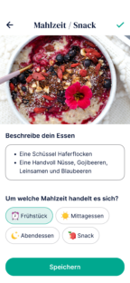Oviva Mahlzeiten erfassen App Screen
