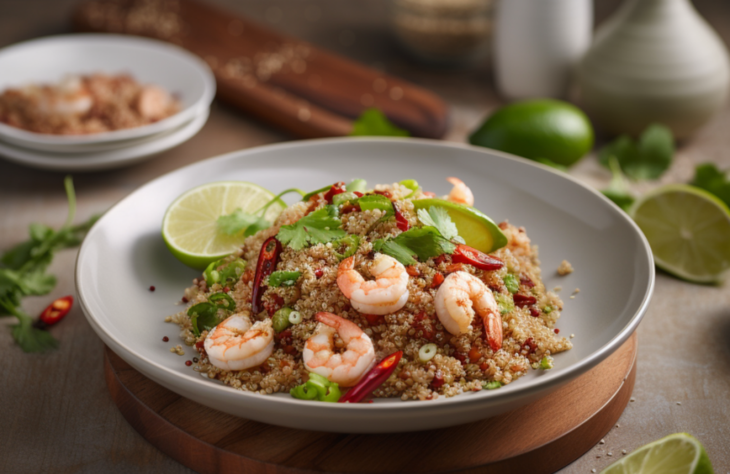 Garnelen mit Knoblauch, Zitrone, Chili und Quinoa | Oviva AG