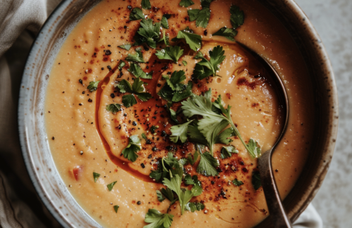 Süßkartoffel Suppe in einer Bowl