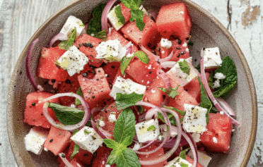 Wassermelonen-Feta-Salat mit Minze