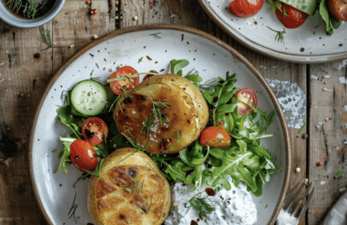 Ofenkartoffeln mit Kräuterquark & Salat