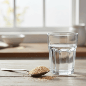 Löffel mit Flohsamenschalen