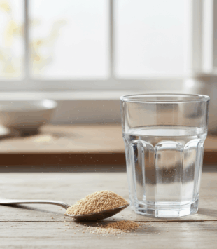 Löffel mit Flohsamenschalen