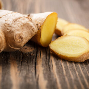 frisch geschnittener ingwer