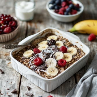 baked oats mit Banane und schoko