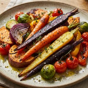 Buntes Ofengemüse mit möhren