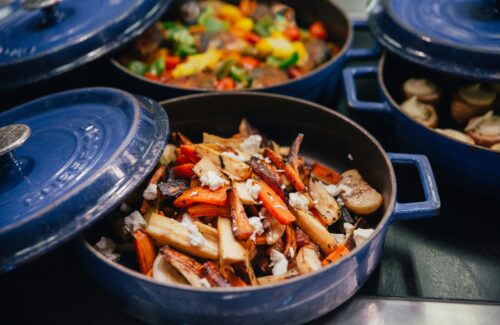 roasted vegetables in a pot