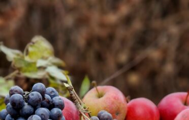 Apfel und Trauben
