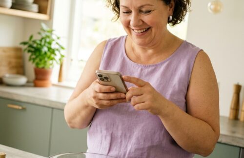 Eine Frau fotografiert ihr essen