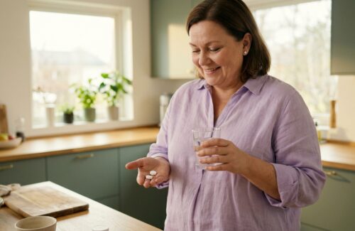 Frau nimmt Tabletten