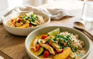 Hähnchen Pfirsich Curry