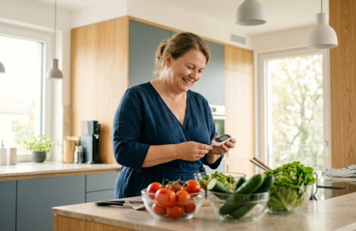 KI-generiert: Frau hat Diabetes