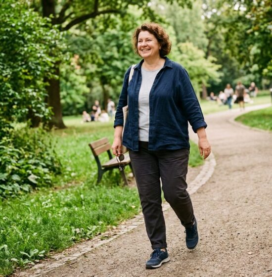 KI-generiert: Frau geht spazieren