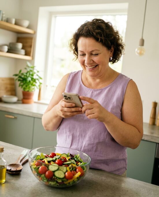 Frau fotografiert Essen