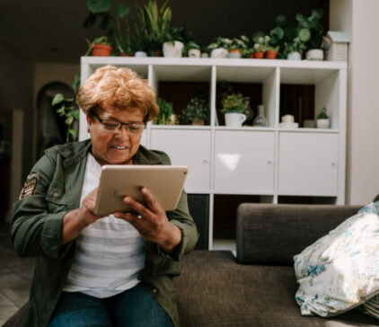 Woman using tablet