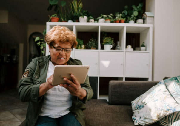 Woman using tablet