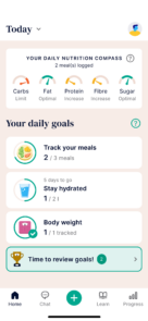 Oviva App Screens Goal setting