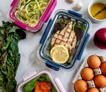 Healthy meal prep in containers