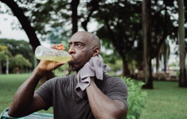 Man sweating after exercising