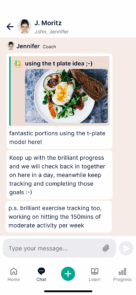 Oviva App Chat with Coach