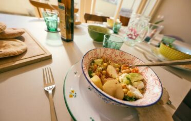 plate of chickpeas for lunch