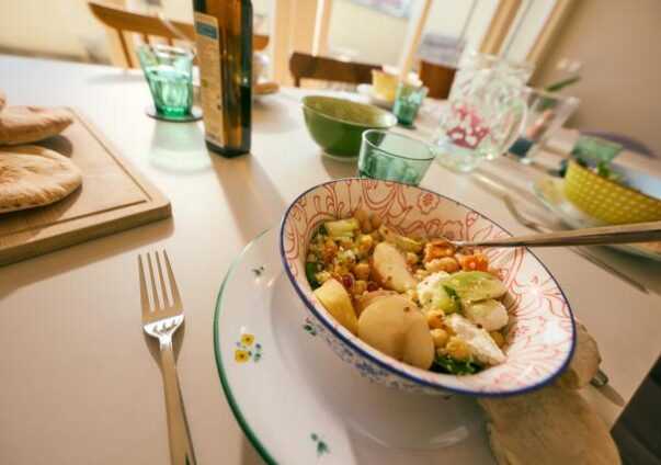 plate of chickpeas for lunch