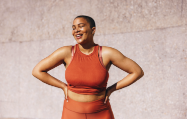 Woman happy in sportswear