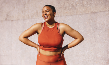 Woman happy in sportswear